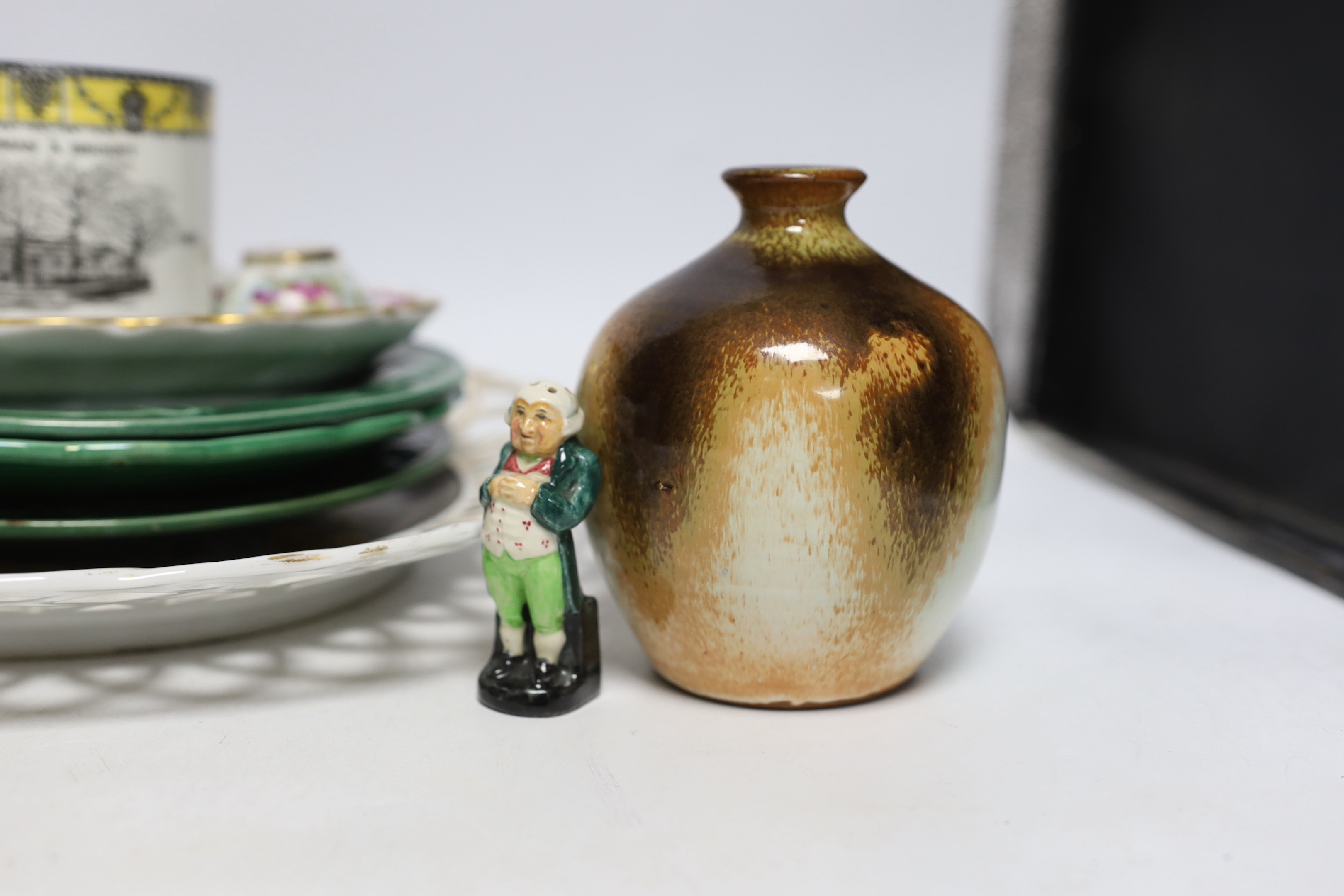 A Doulton replica Chang vase and mixed ornamental china, Doulton vase 13cm high
